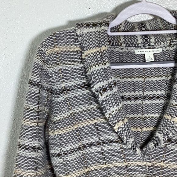 Banana Republic Wool Angora Raw Hem Hook Close Cardigan Ballet Business Small - Picture 1 of 16